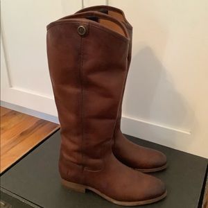 Frye Melissa Button 2 Tall Cognac Size 9 E…